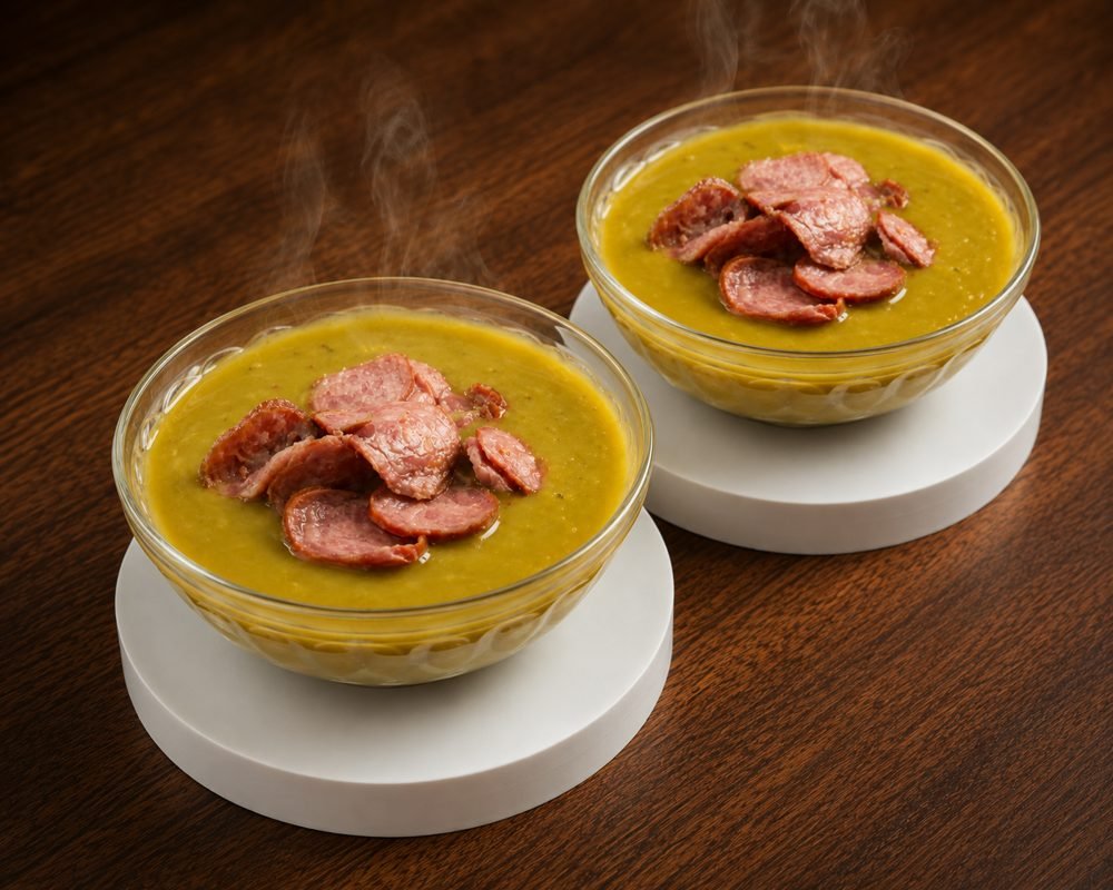 Caldo de ervilha com linguiça